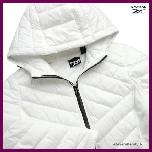 Midweight Quilted Puffer Jacket Full Zip Hooded Winter Coat Chic Versatile